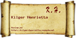 Kilger Henrietta névjegykártya